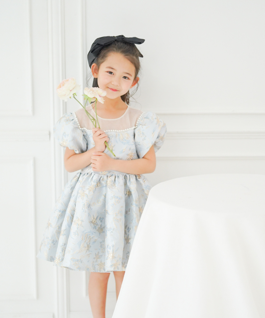 パール刺繍ショートドレス