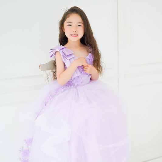 ショルダーリボンフワラードレス