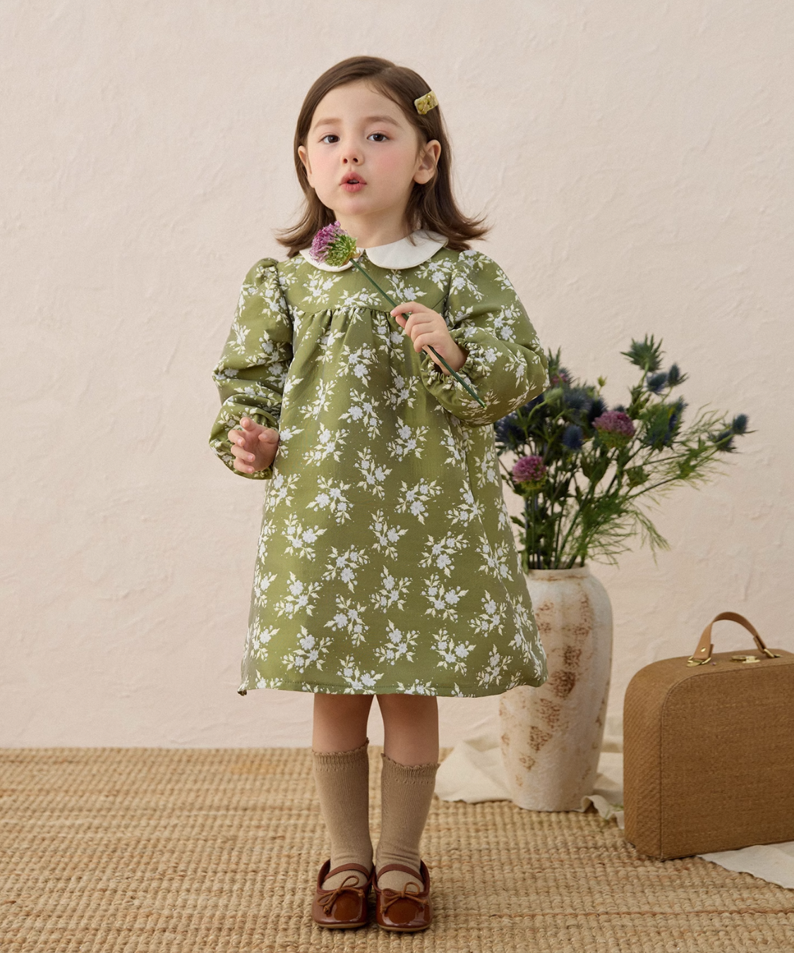 レトロフラワージャカードワンピース