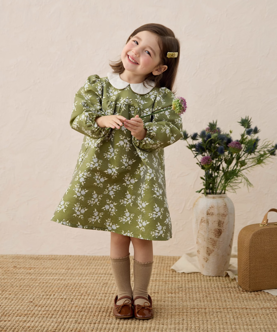 レトロフラワージャカードワンピース