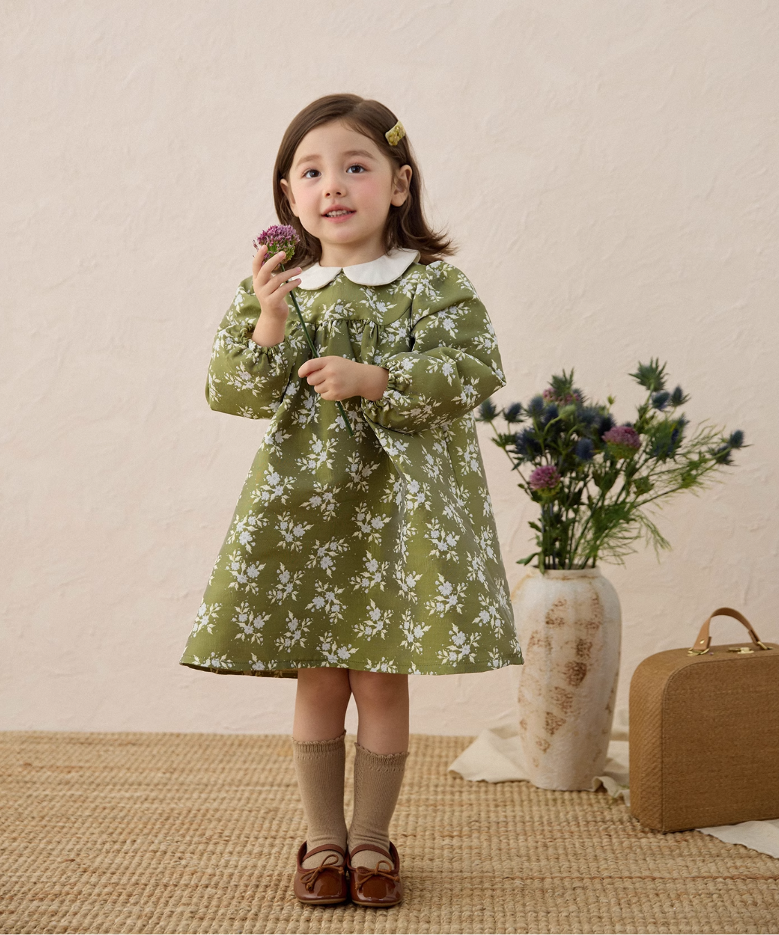 レトロフラワージャカードワンピース