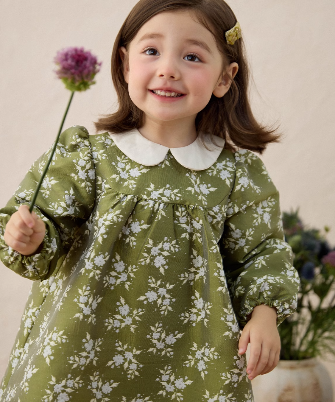 レトロフラワージャカードワンピース