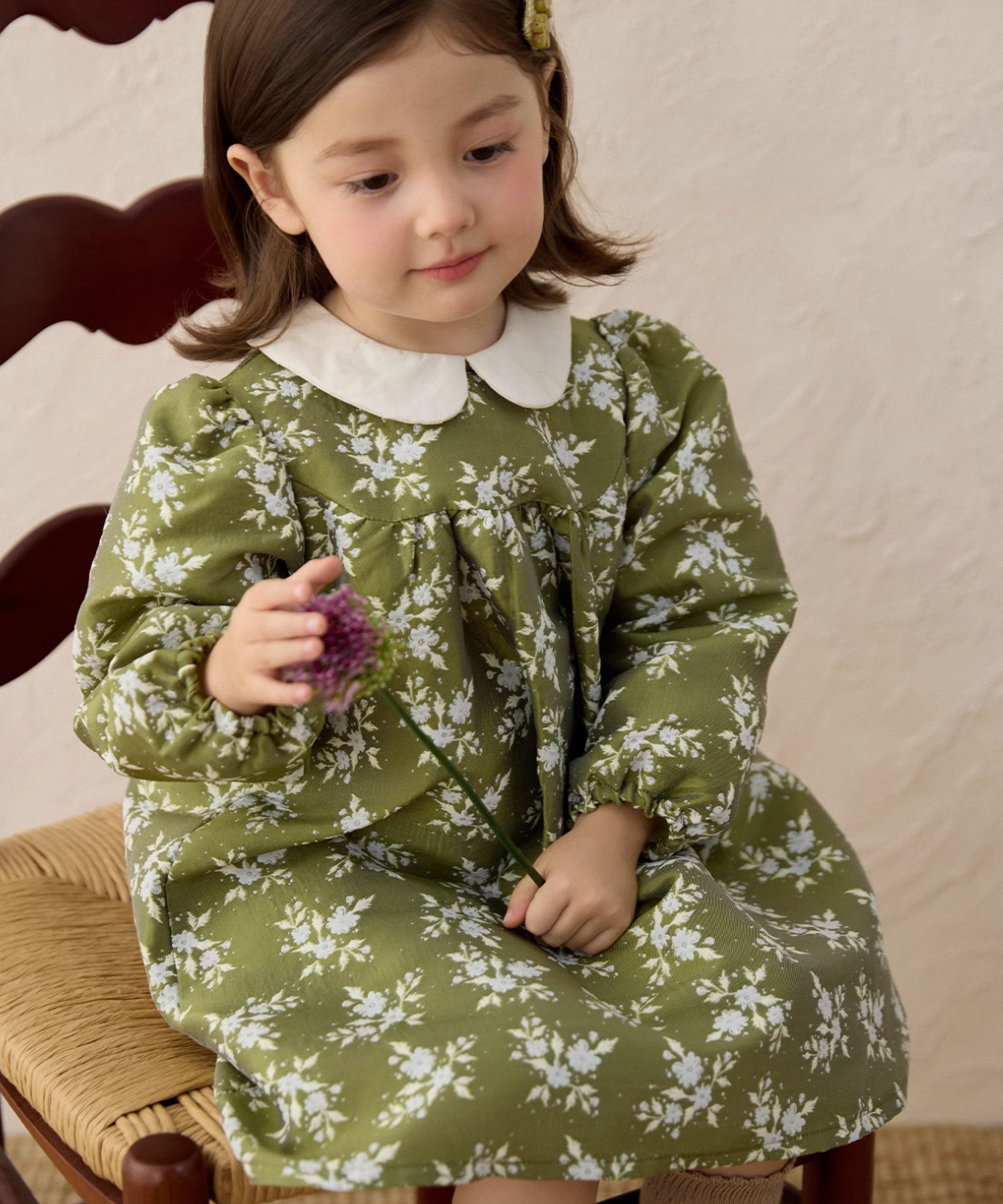 レトロフラワージャカードワンピース