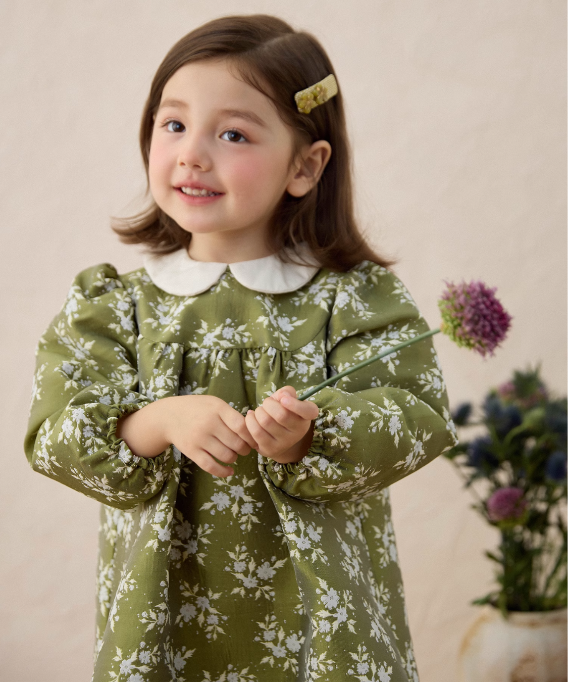 レトロフラワージャカードワンピース