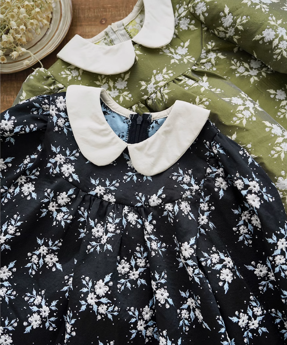 レトロフラワージャカードワンピース