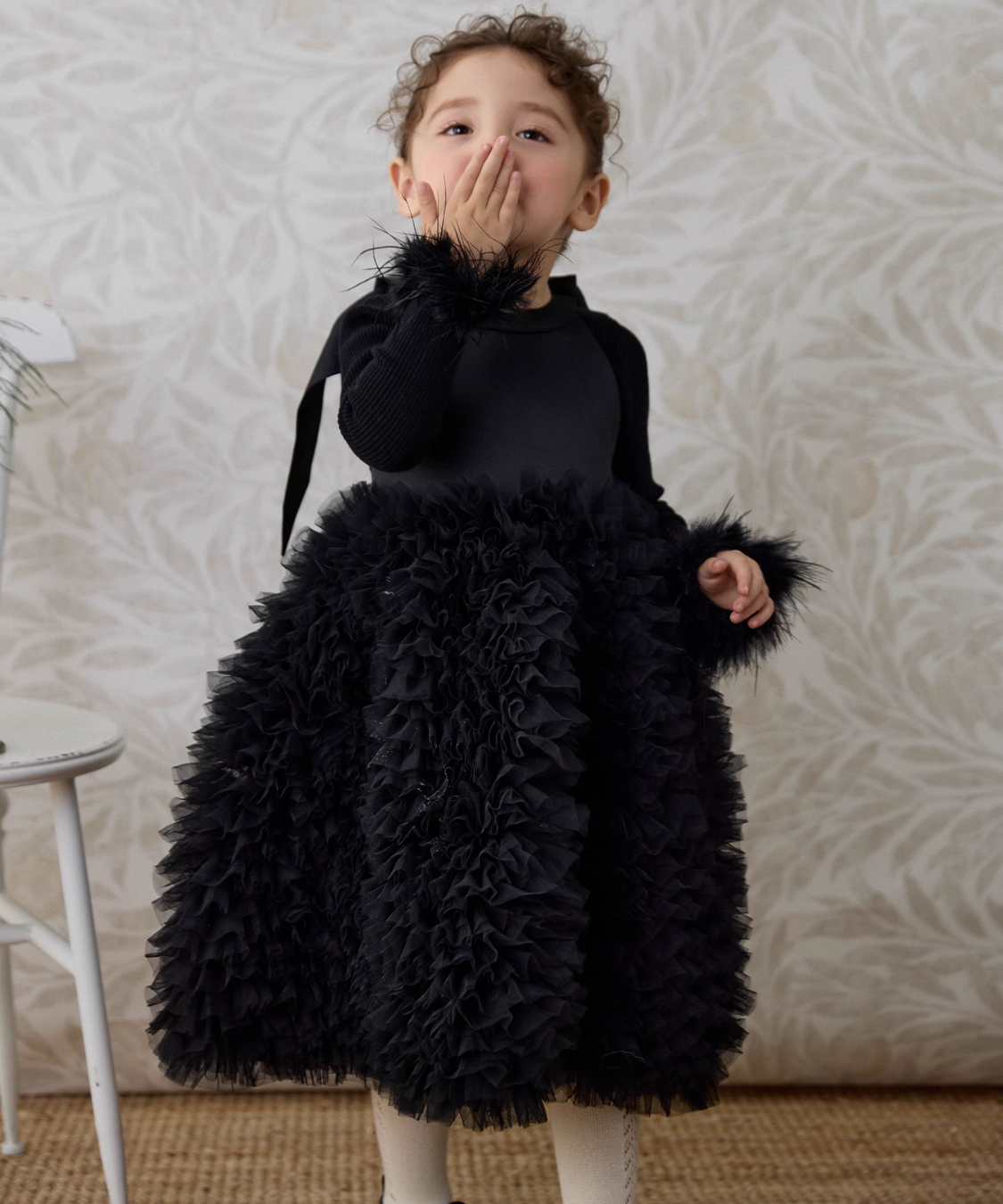 アメリカンスリーブバックオープンチュールドレス