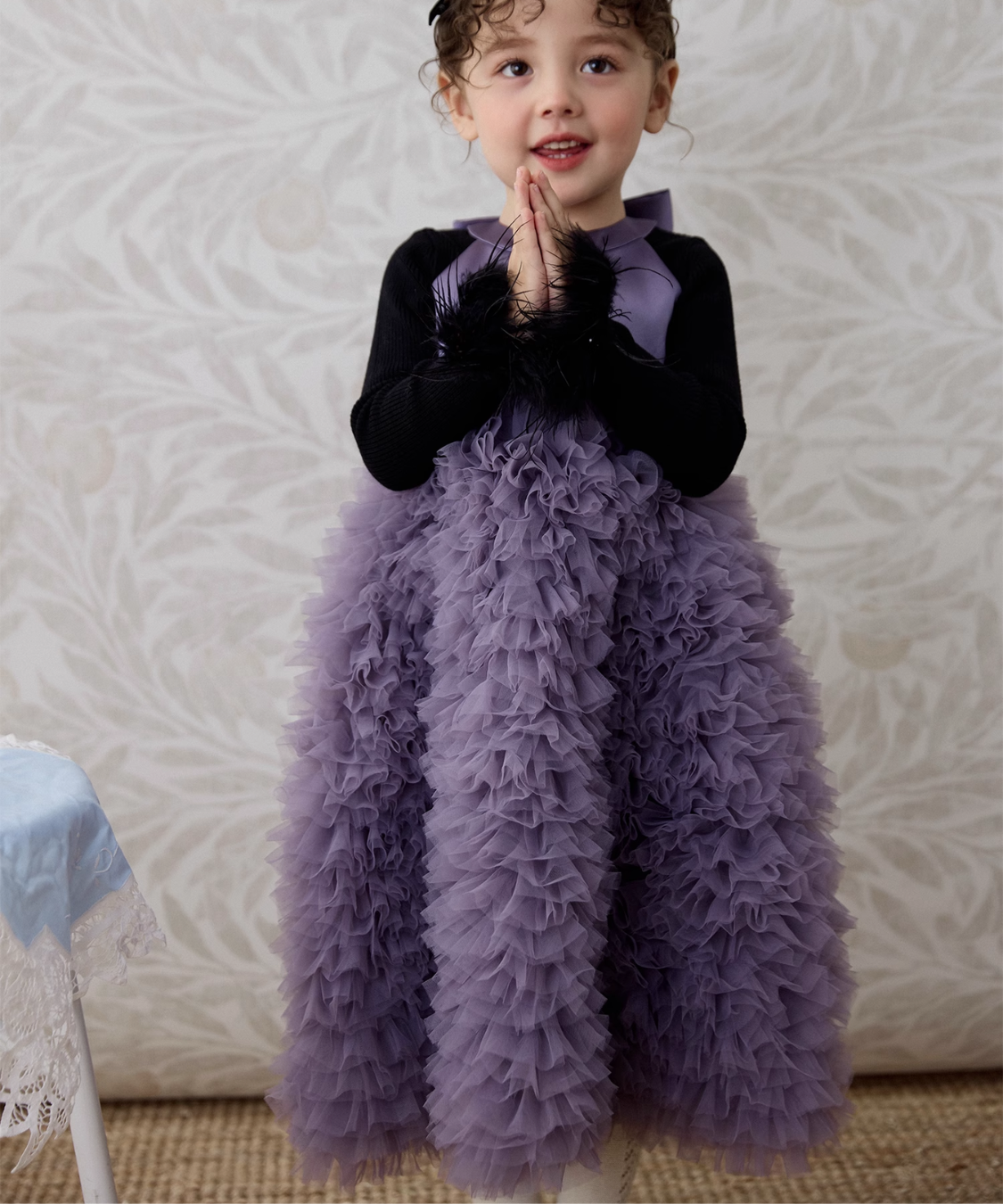 アメリカンスリーブバックオープンチュールドレス