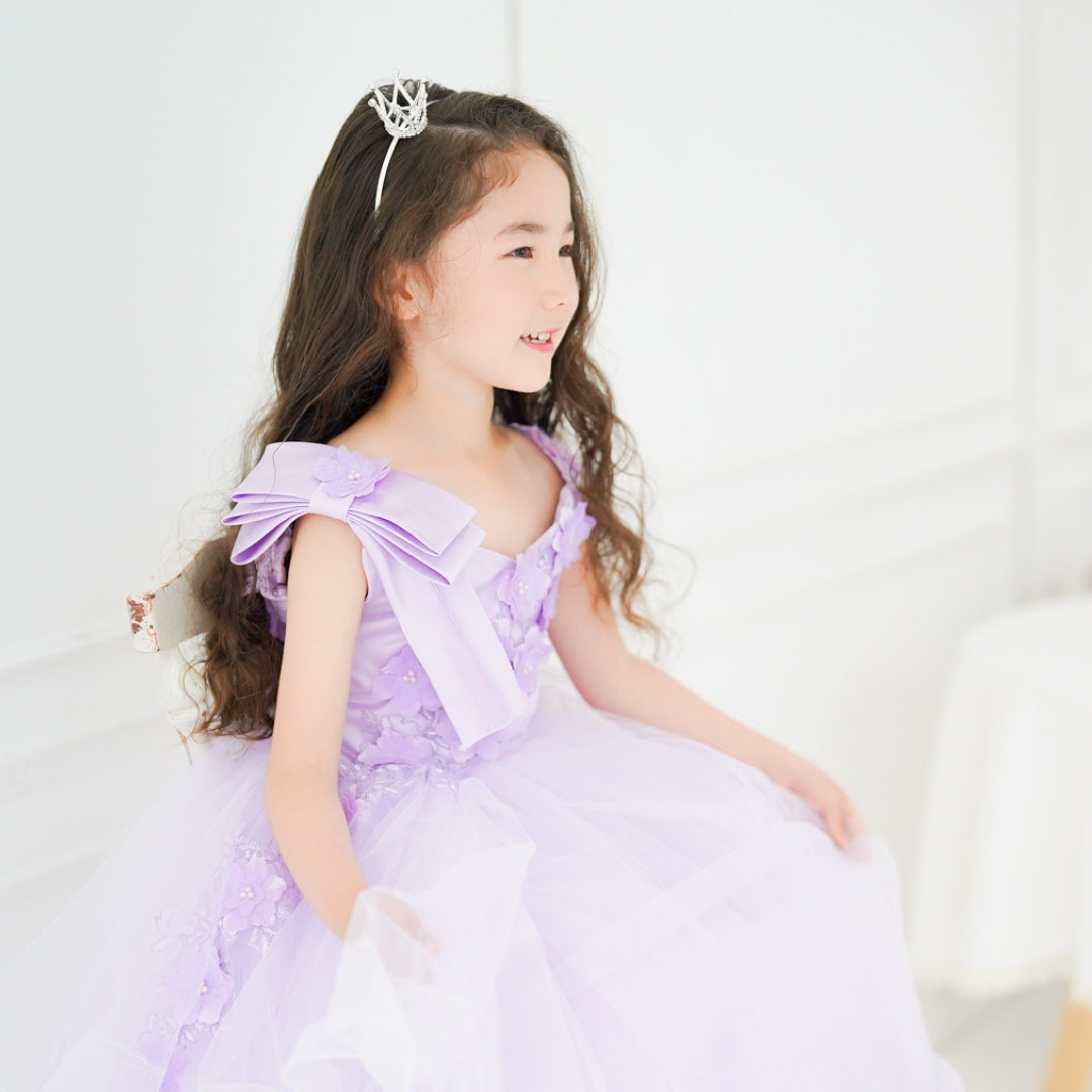 ショルダーリボンフワラードレス