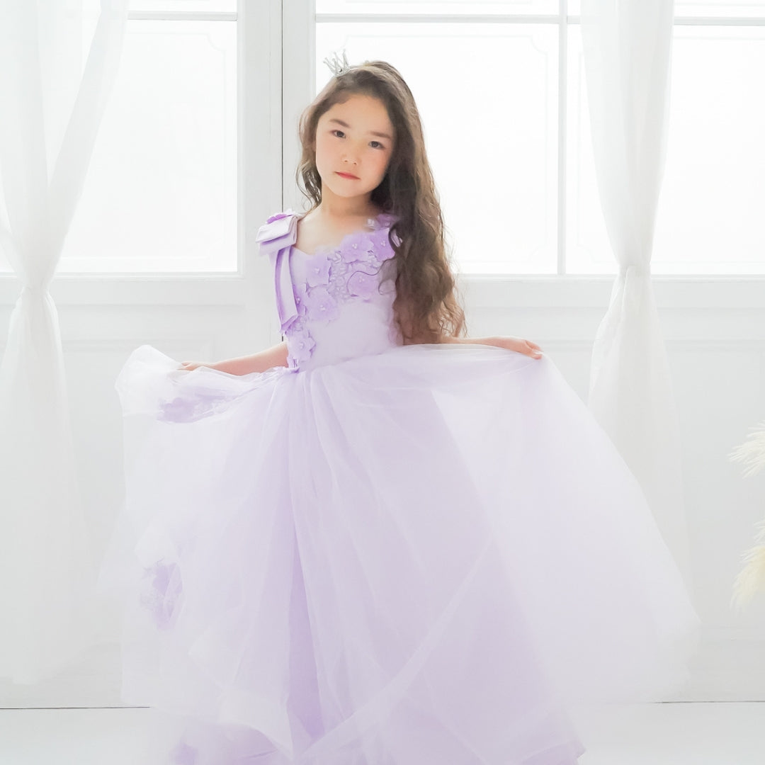 ショルダーリボンフワラードレス