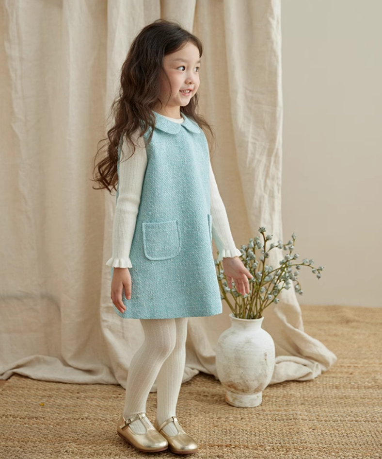 ドールカラーツイードボックスワンピース