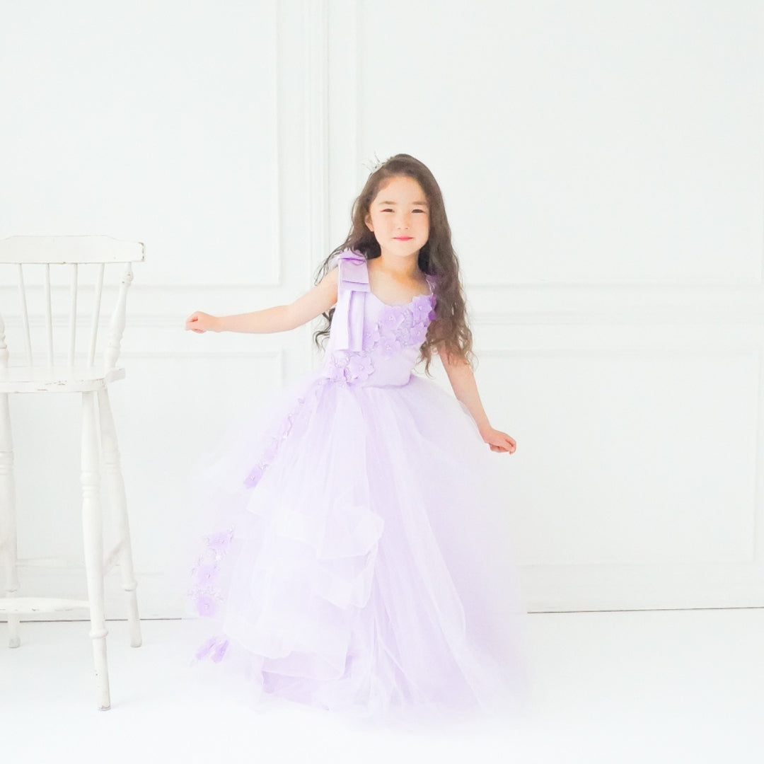 ショルダーリボンフワラードレス