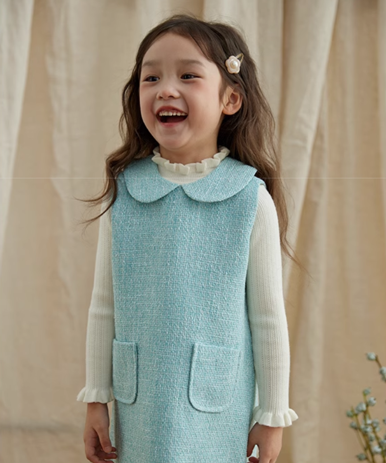 ドールカラーツイードボックスワンピース