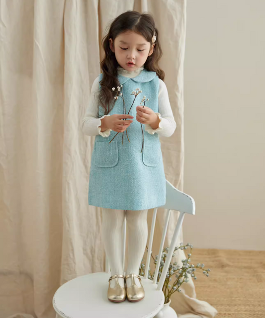 ドールカラーツイードボックスワンピース