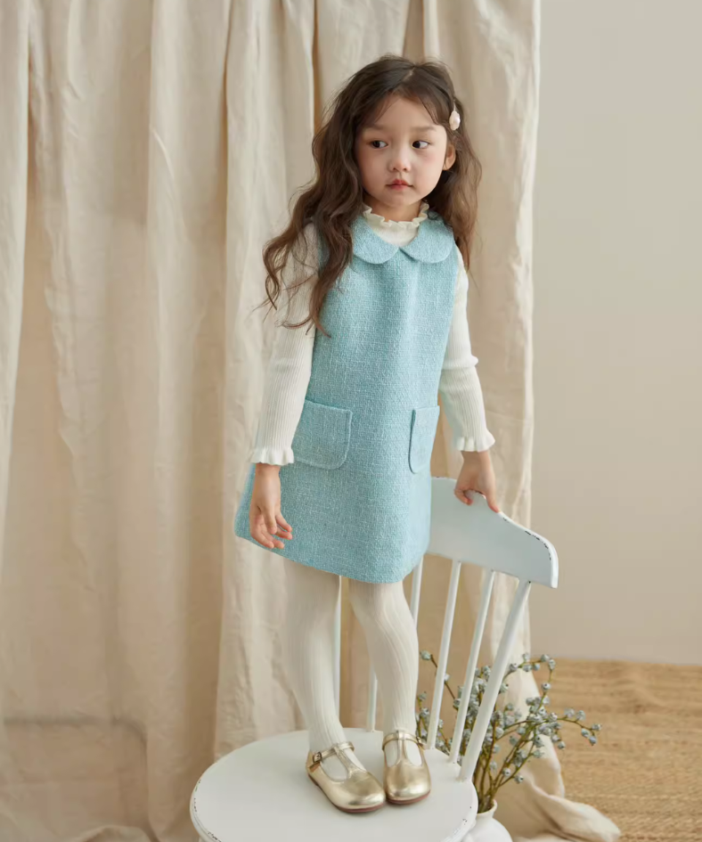 ドールカラーツイードボックスワンピース