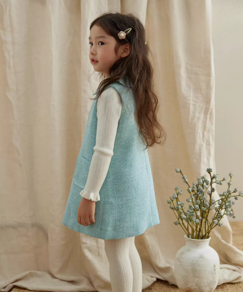 ドールカラーツイードボックスワンピース