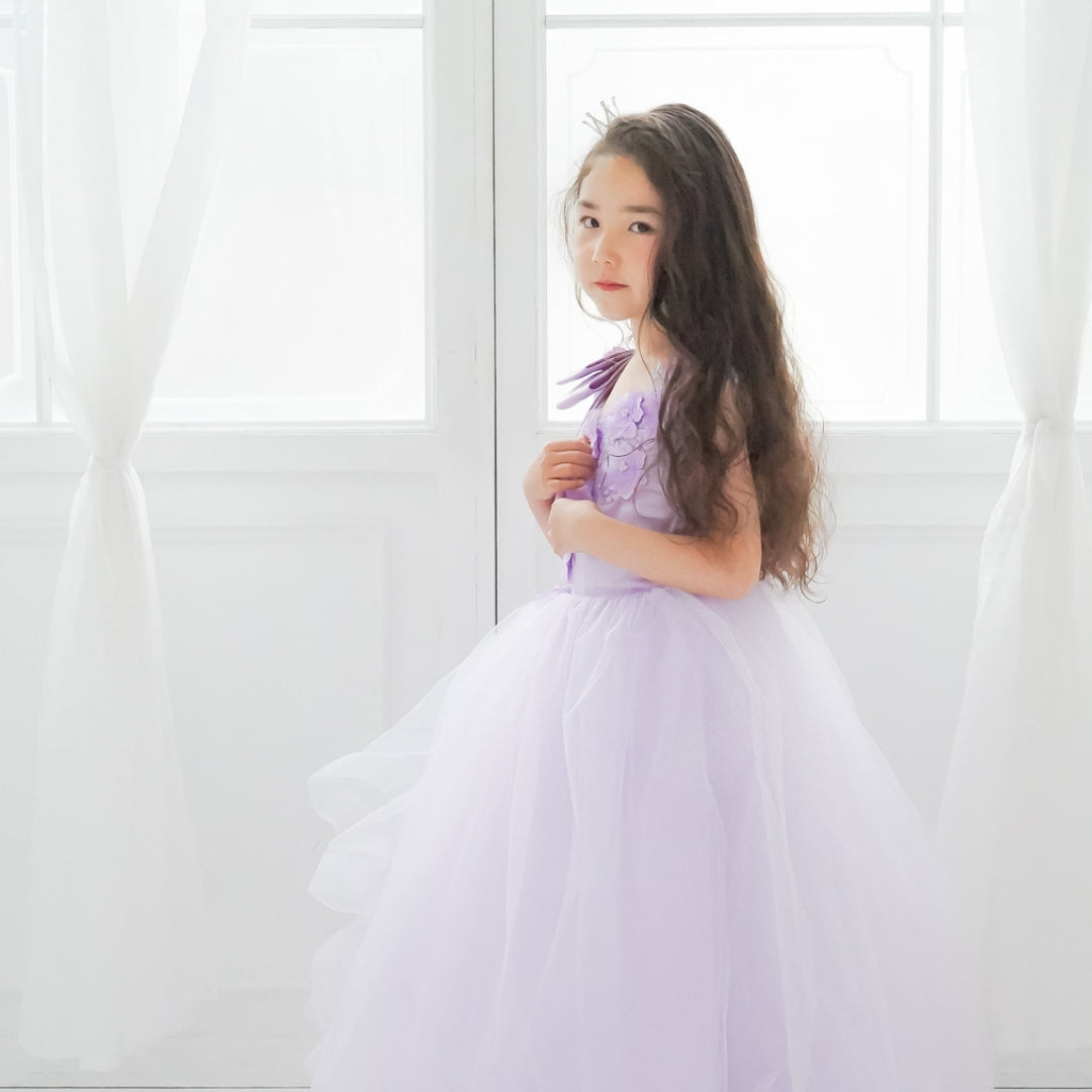 ショルダーリボンフワラードレス