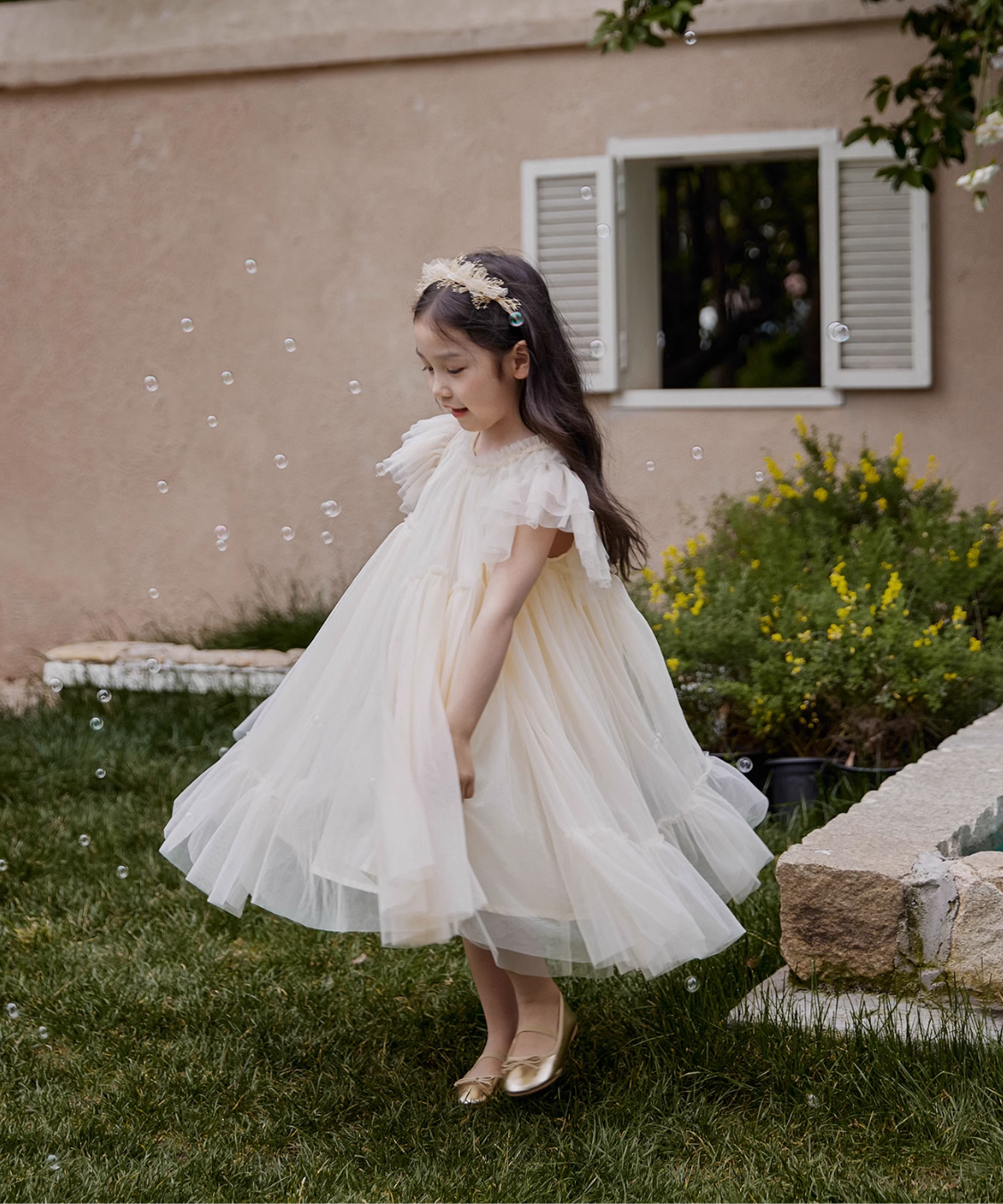 ソフトシフォンチュールドレス