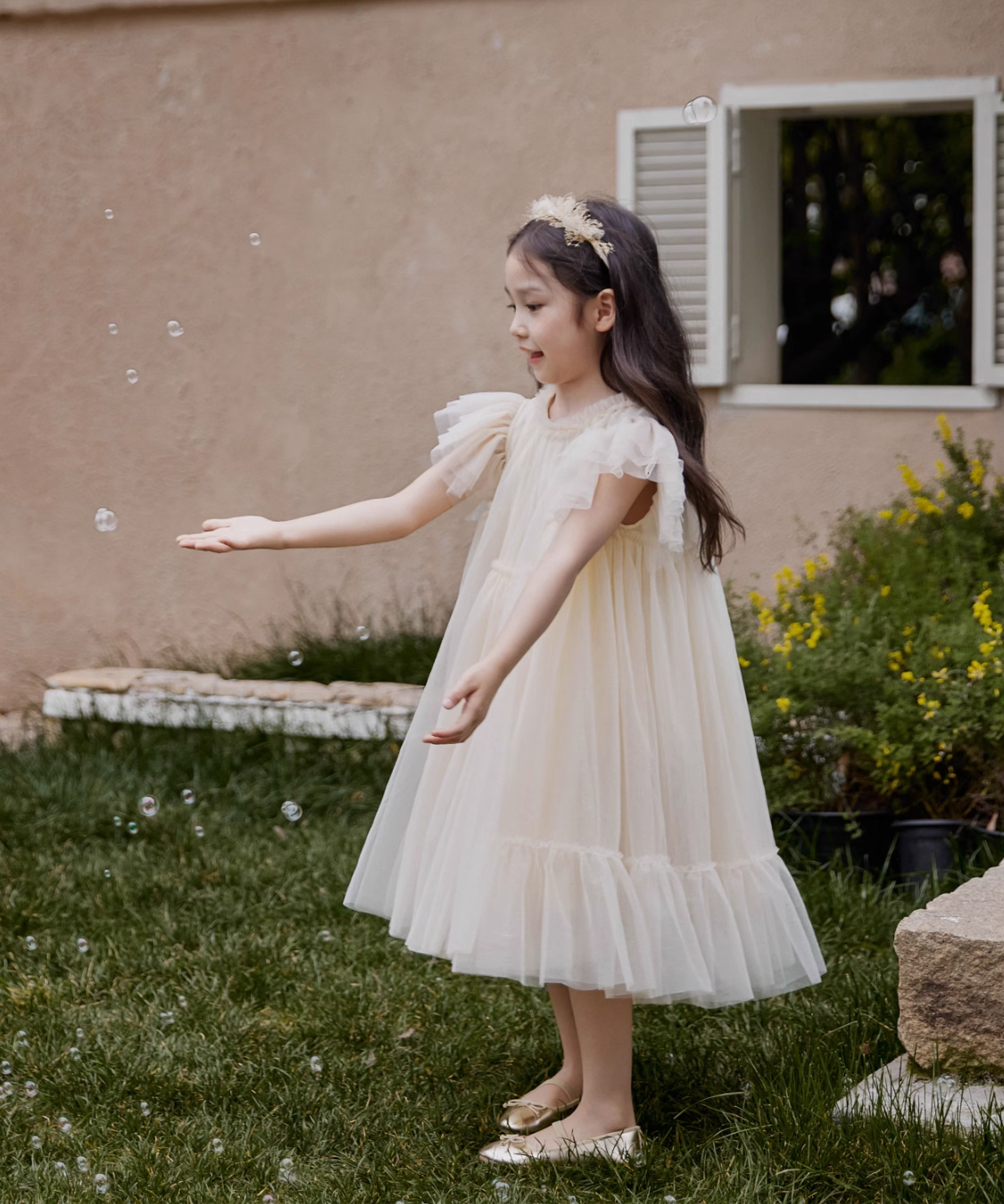 ソフトシフォンチュールドレス