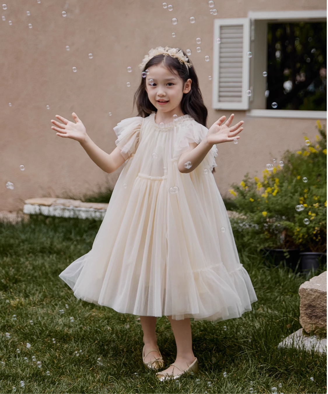 ソフトシフォンチュールドレス