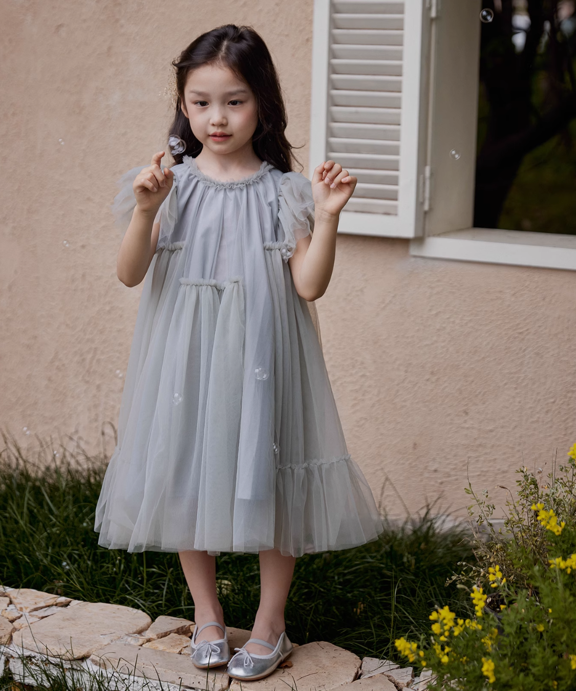 ソフトシフォンチュールドレス