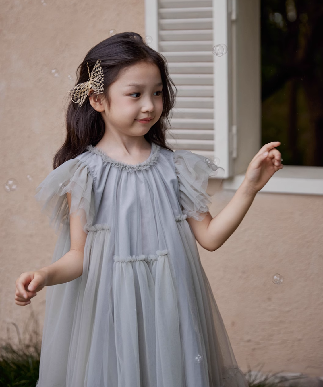 ソフトシフォンチュールドレス