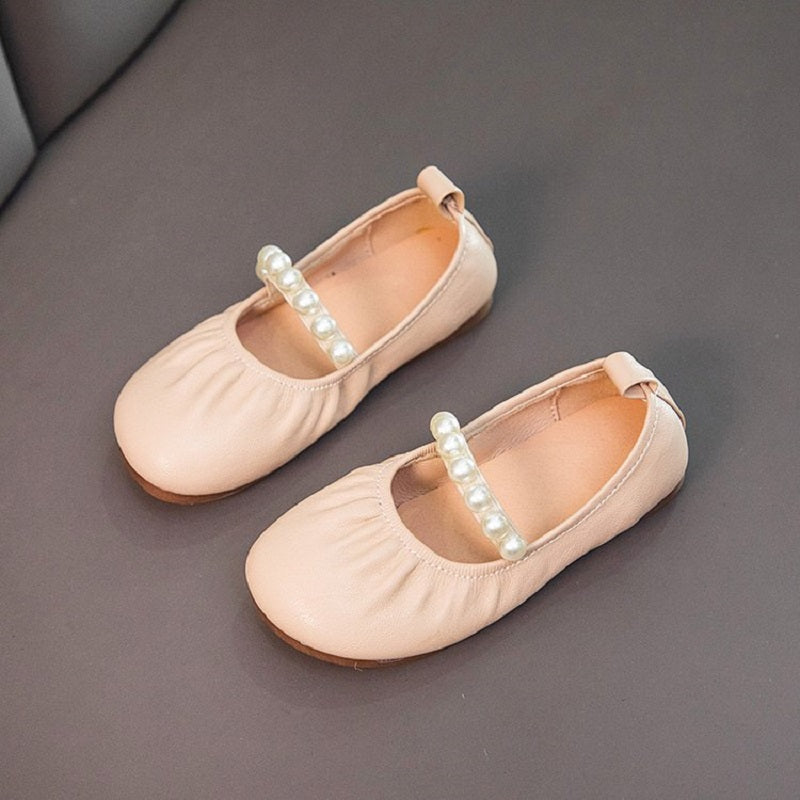 シンプルパールフラットシューズ