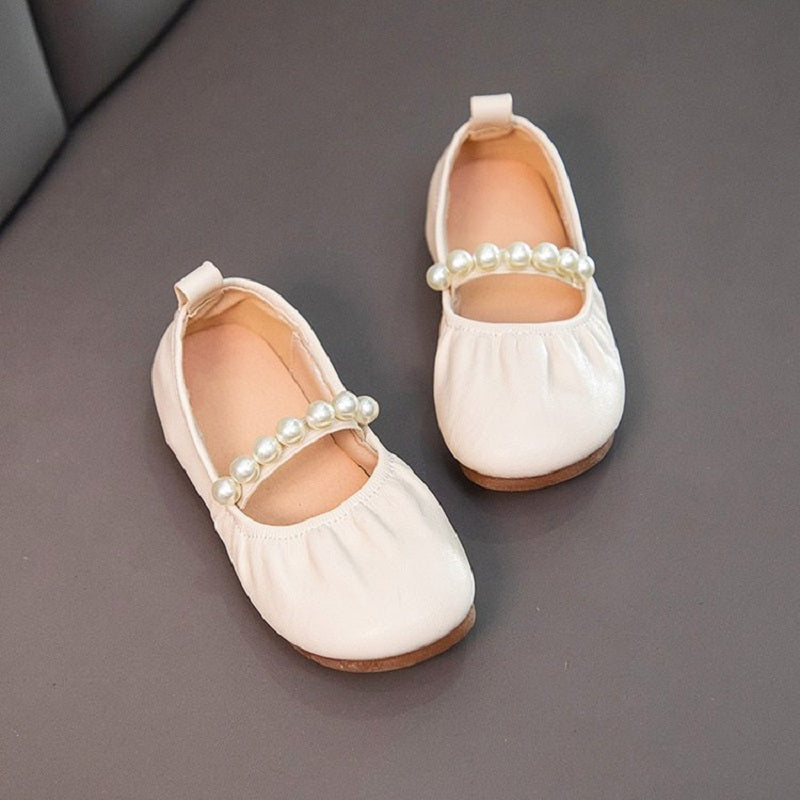 シンプルパールフラットシューズ