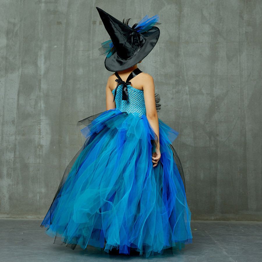魔女ハットのピーコックフェザーチュチュドレス