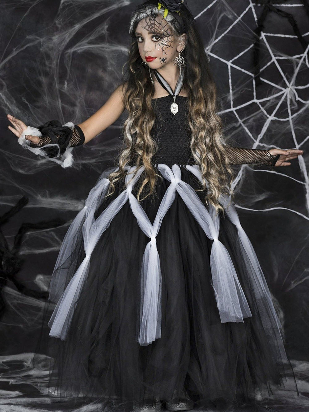 ハロウィンブラックチュールドレス